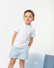 Polo and Chinos Short Set Sky Blue