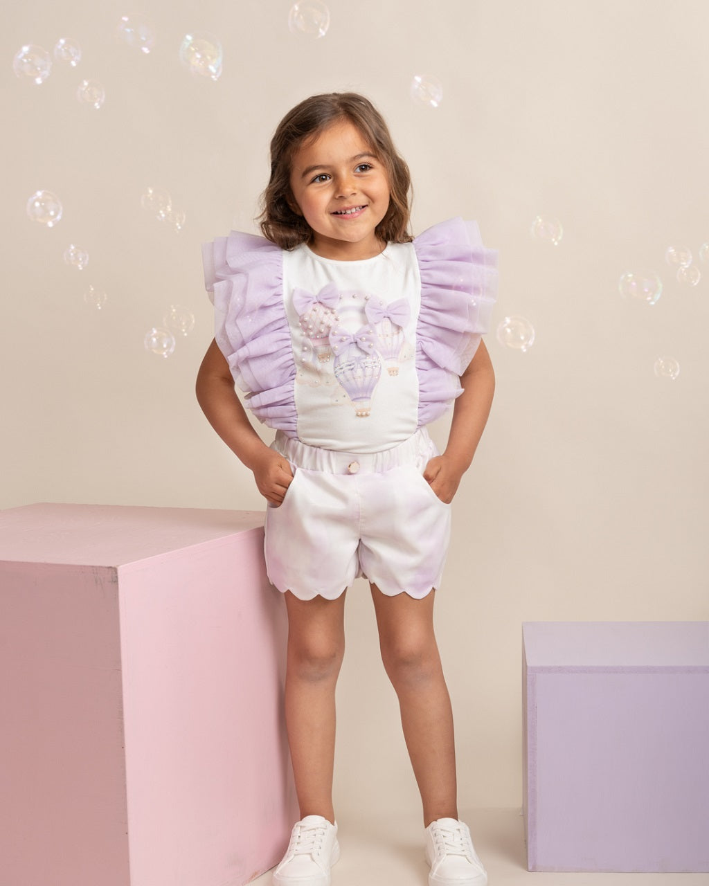 Caramelo Kids Fly Away Short Set in lilac