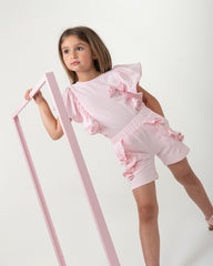 Elevated Ruffle Short Set Pink