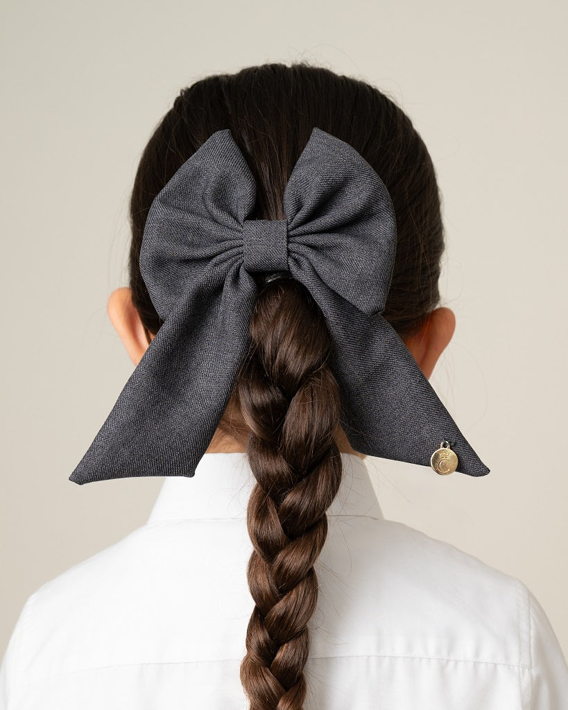 CARAMELO BTS School Hair Bow Clip Grey