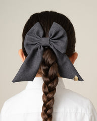 CARAMELO BTS School Hair Bow Clip Grey