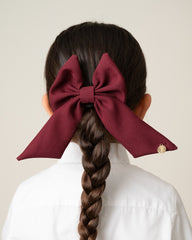 CARAMELO BTS School Hair Bow Clip Maroon