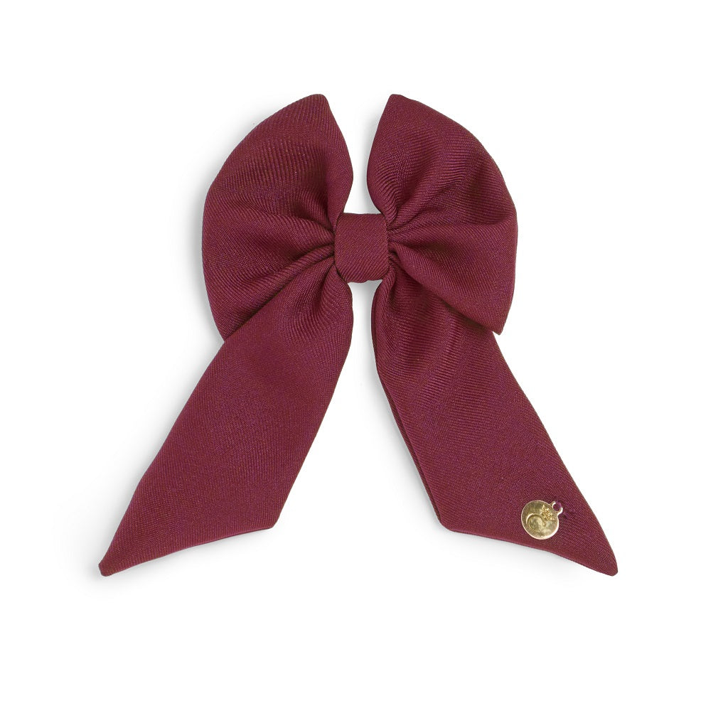 CARAMELO BTS School Hair Bow Clip Maroon