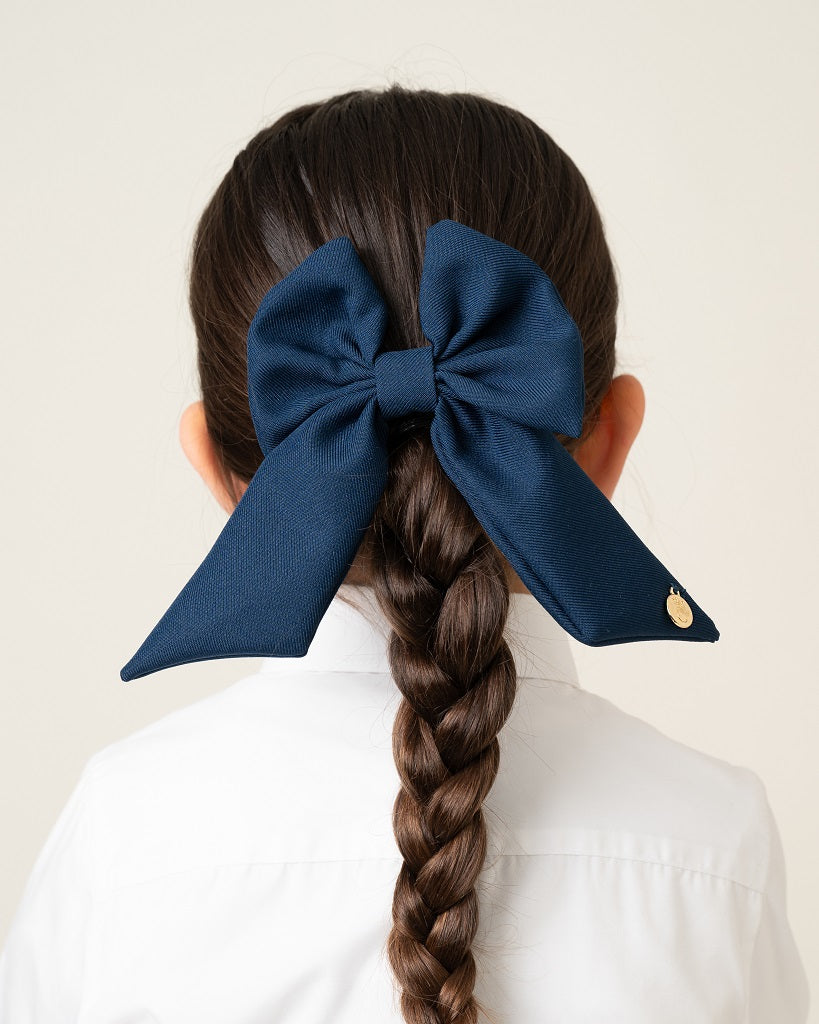 CARAMELO BTS School Hair Bow Clip Navy