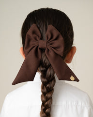 CARAMELO BTS School Hair Bow Clip Brown