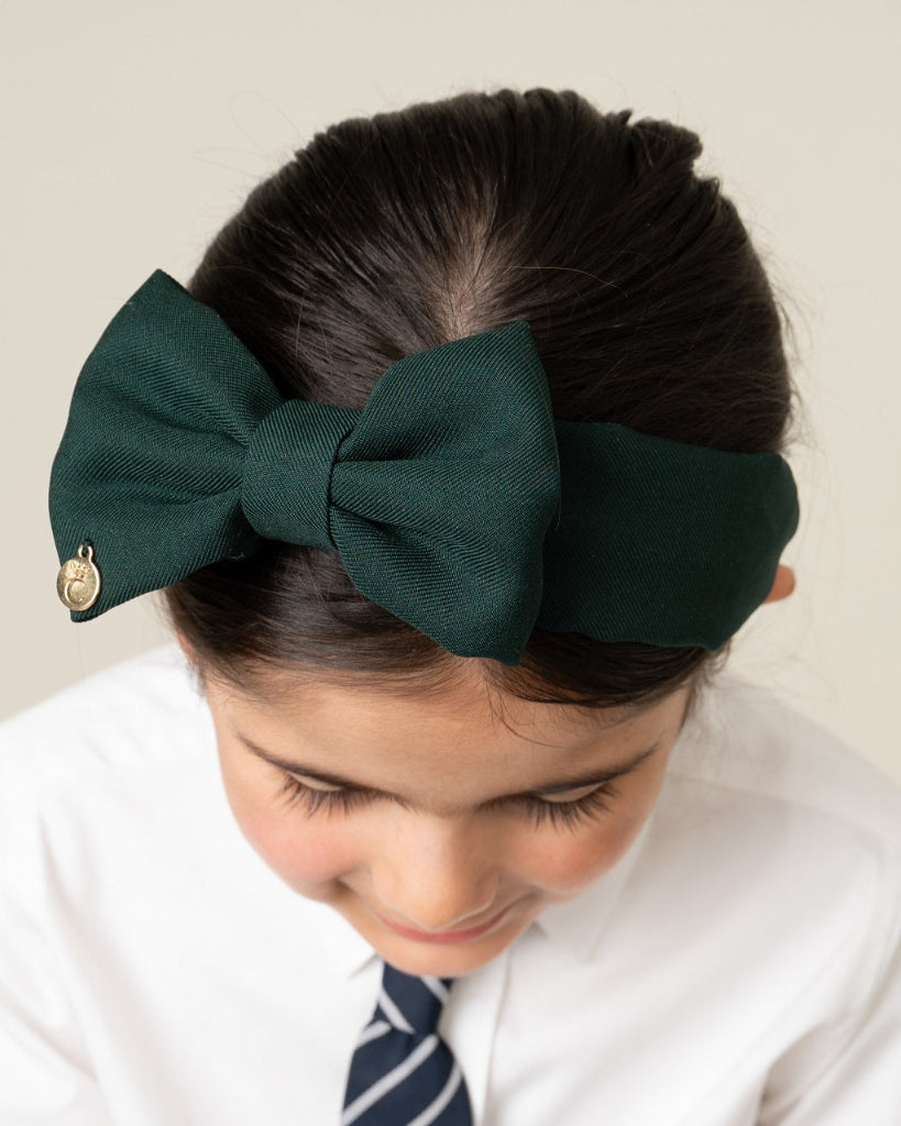 CARAMELO BTS School Bow Headband Bottle Green