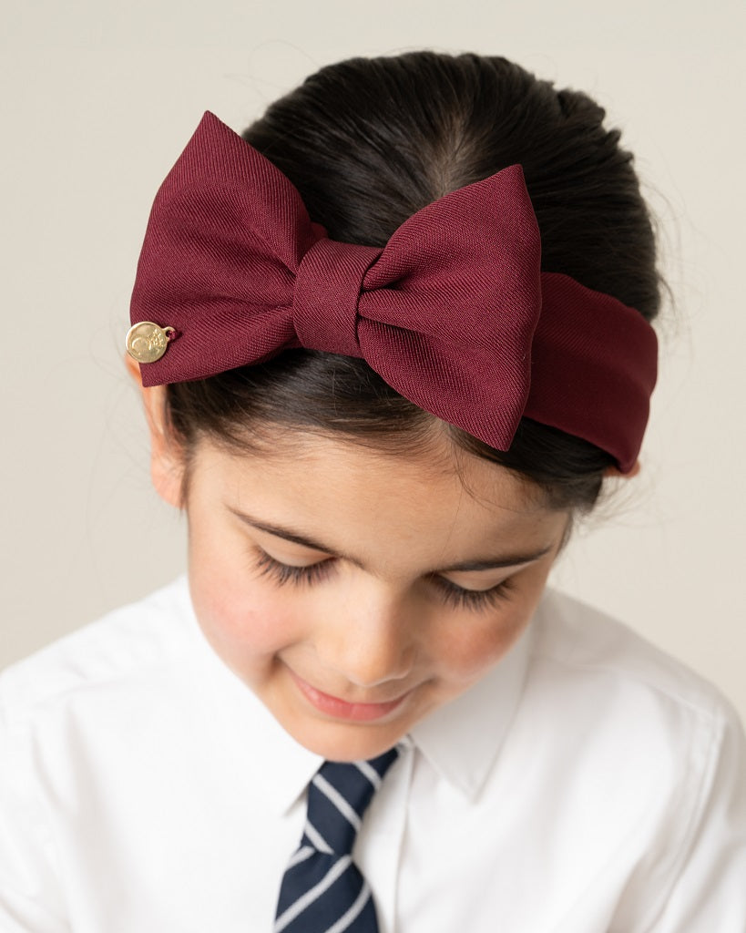 CARAMELO BTS School Bow Headband Maroon