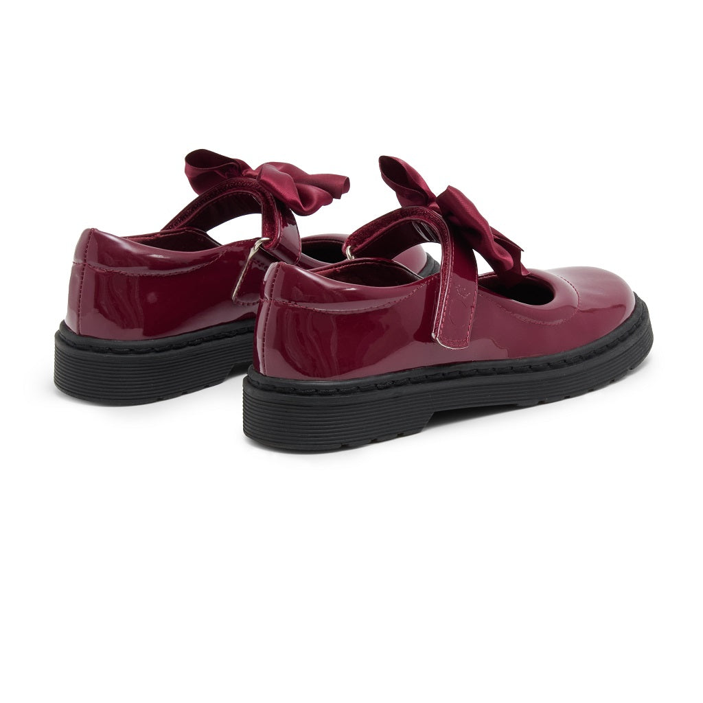 Caramelo BTS Bow School Shoes Maroon