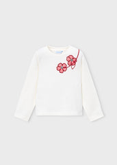 Mayoral girls long-sleeve t-shirt with red flower design