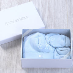 NOX Baby Blue Hat Mitts & Booties Gift Set