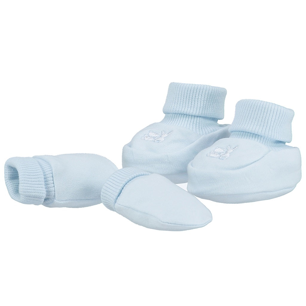 NOX Baby Blue Hat Mitts & Booties Gift Set