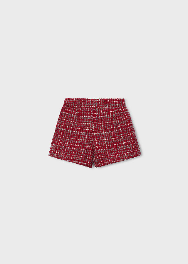 Classic tweed bermda shorts in rich red