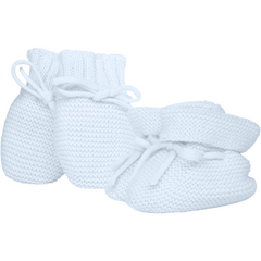 KELSEY Baby Blue Knitted Mitts, Booties and Toy Set