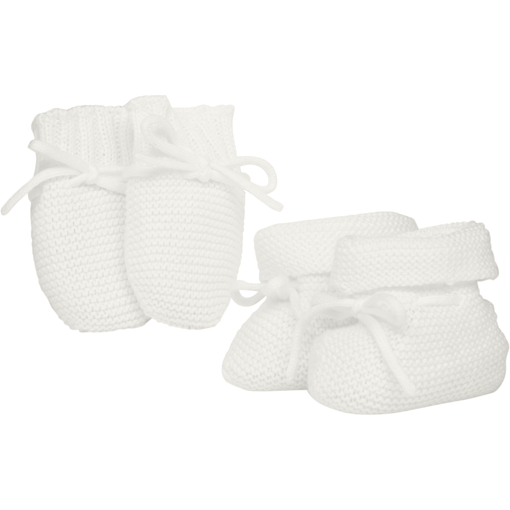 KELSEY Baby Knitted Mitts, Booties and Toy Set