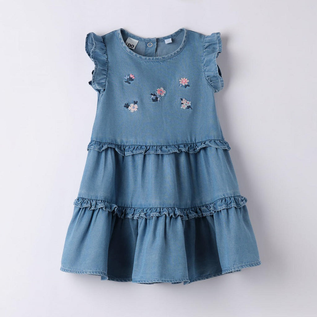 iDO Girls Flower Embroidery Dress