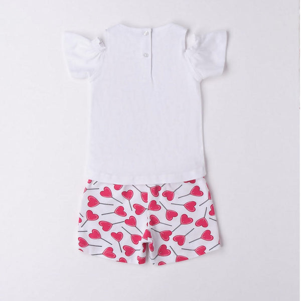 iDO Girls Summer Short Outfit with Hearts