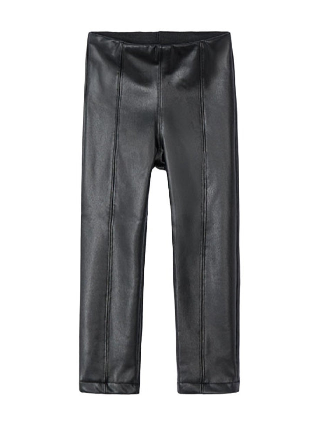 Mayoral Girls synthetic leather leggings black