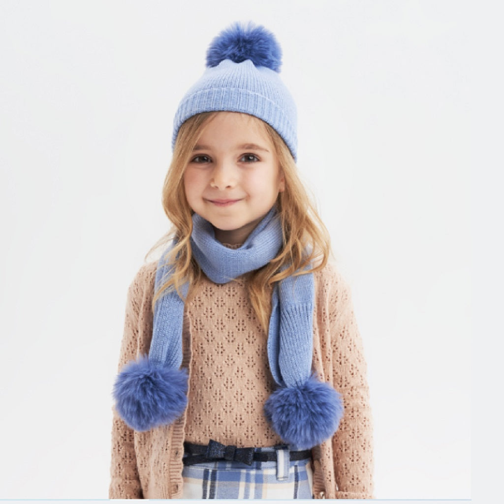 iDO Girls Hat & Scarf Light Blue