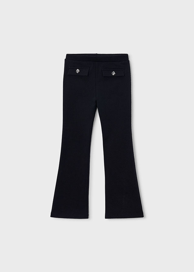Mayoral Mini Girls Cosy flare leggings in soft fleece, perfect for everyday wear.