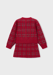 Mayoral Girls Red Tricot Skirt Set – a coordinated cardigan and skirt duo