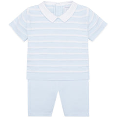 Emile et Rose Baby Blue 2 Piece Knit Short Set