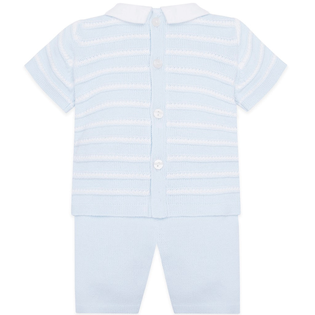 Emile et Rose Baby Blue 2 Piece Knit Short Set