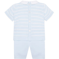 Emile et Rose Baby Blue 2 Piece Knit Short Set