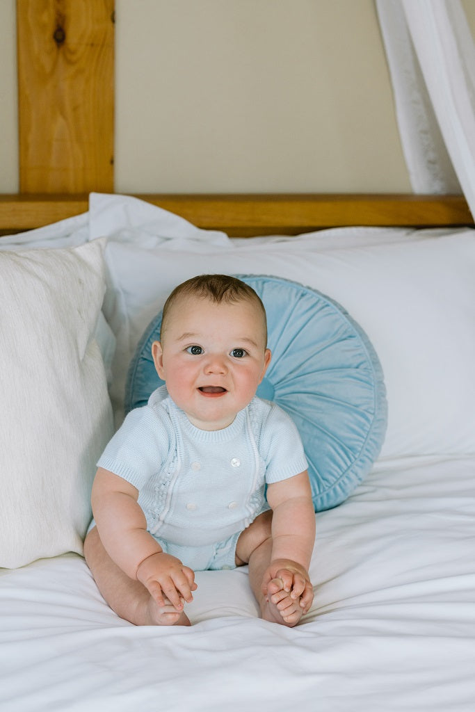 Baby Blue Knitted Romper