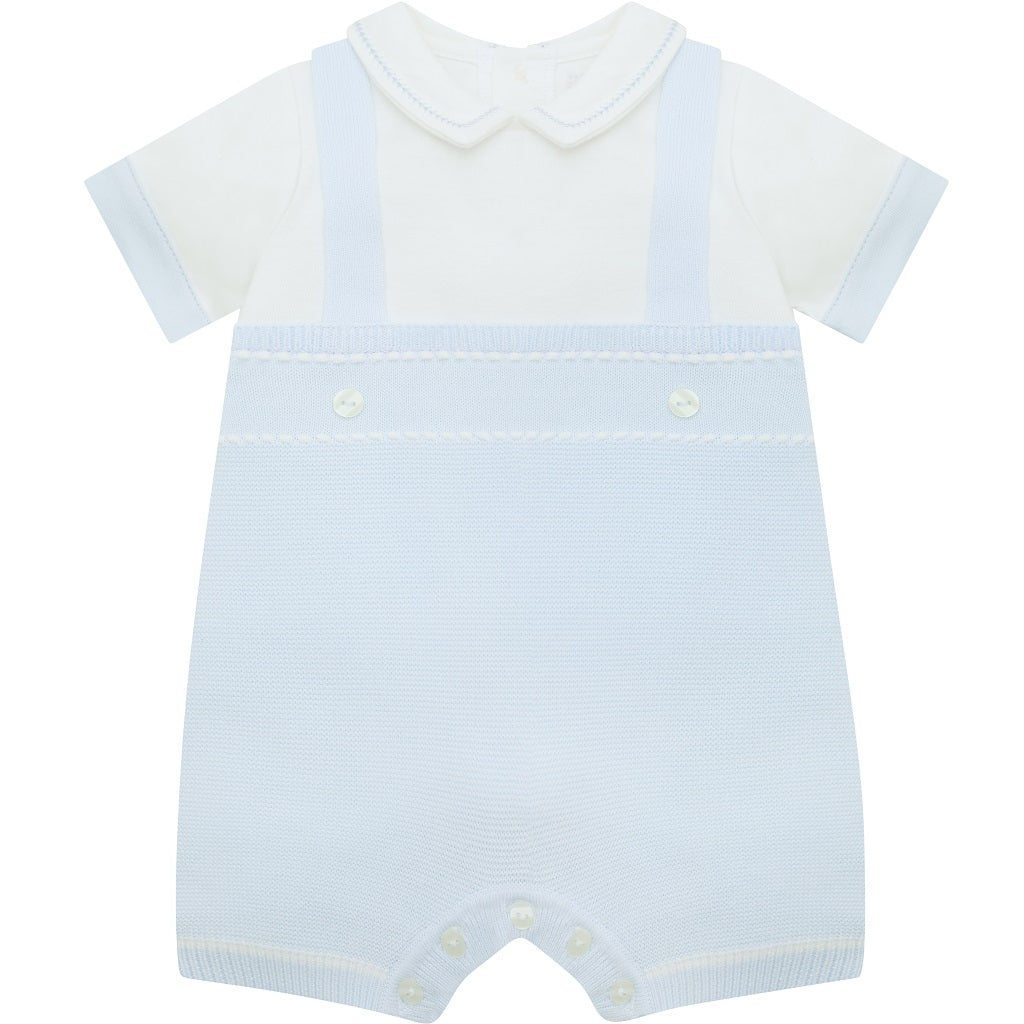 EMILE ET ROSE Lowe romper is the perfect style for summer with its combination of shirt top and knitted bottom.