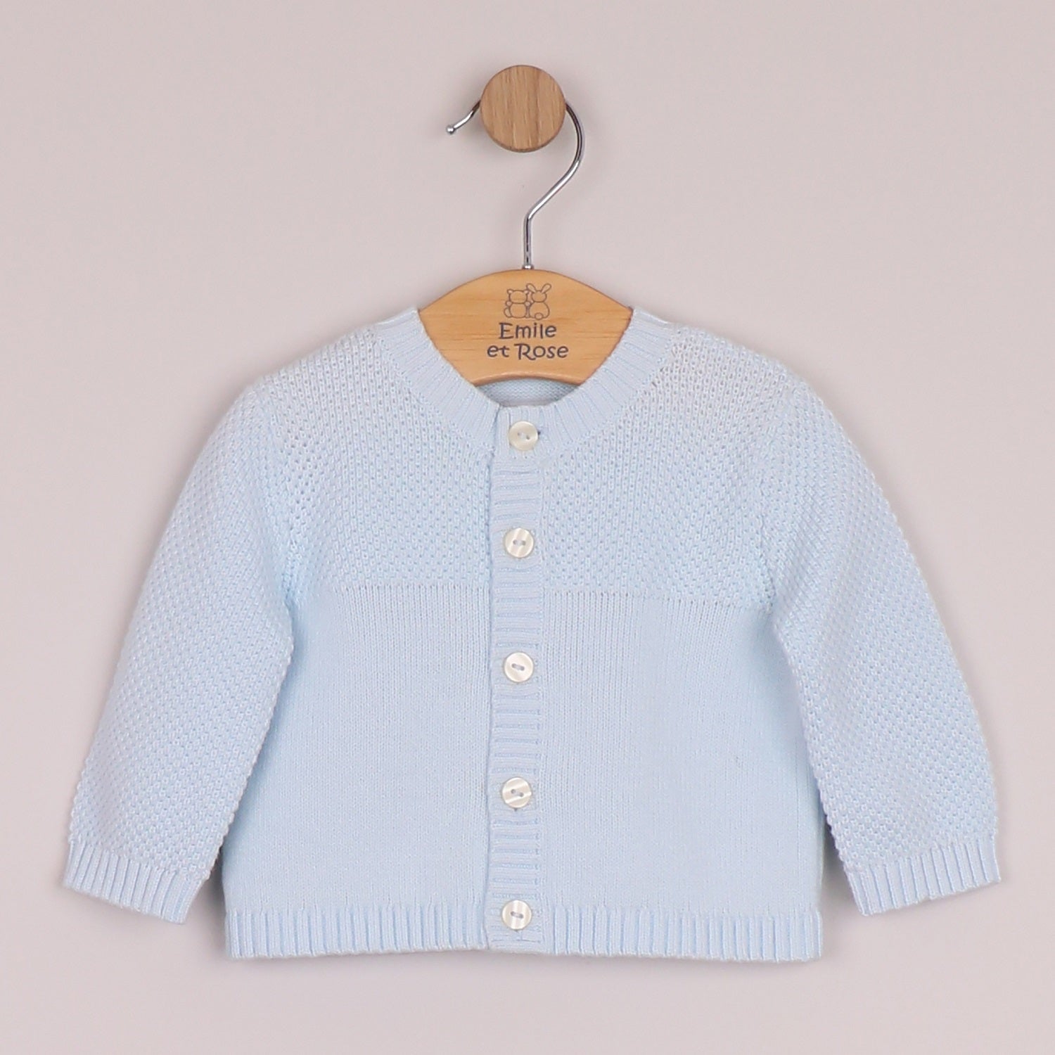Emile et Rose Cypress Baby Blue Soft Knit Cardigan 