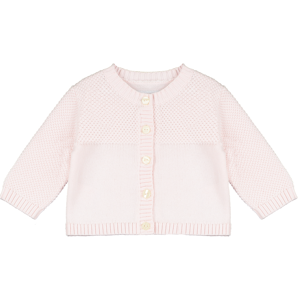 Emile et Rose baby pink cardigan with pearalised buttons.