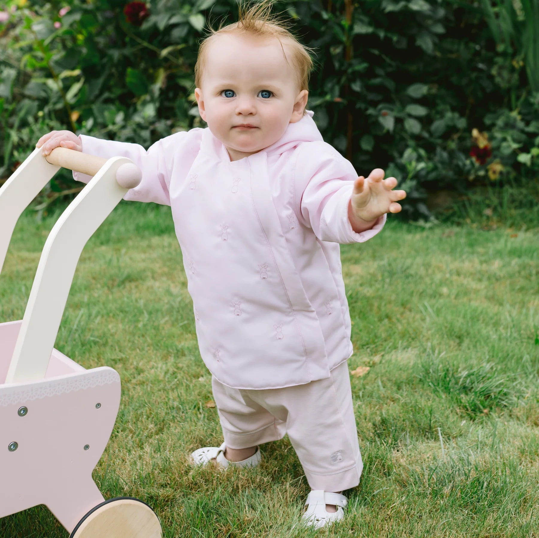 JENNY Casual baby girl's hooded jacket, will match with any Emile et Rose outfit.