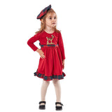 EBITA Baby girls red dress with tartan berry