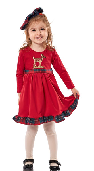 Baby Girls Red Xmas Dress with Beret