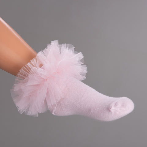 Daga Ceremony Tulle Ankle Socks Pink