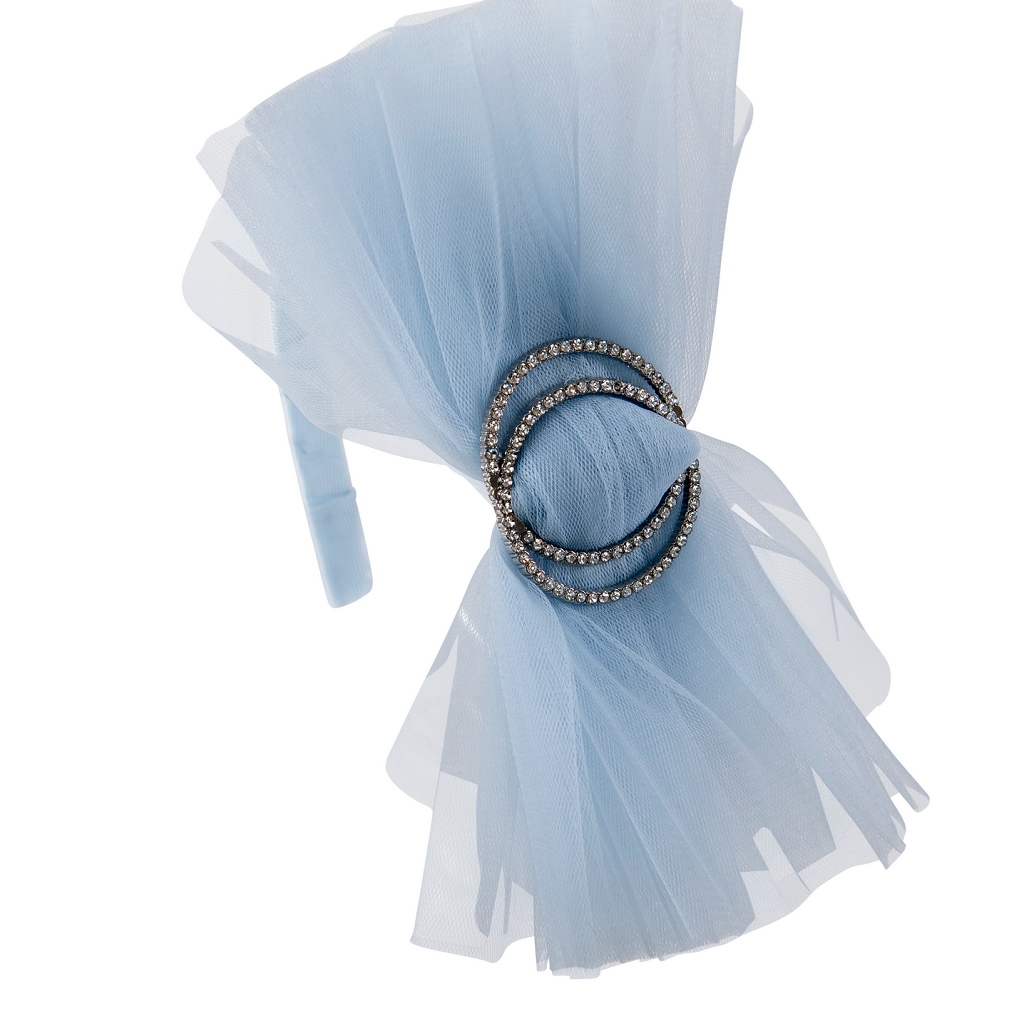 Daga Light blue tulle headband from the Ceremony Elegant Collection.