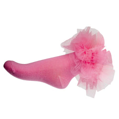 DAGA Tulle Ankle Socks Fuchsia