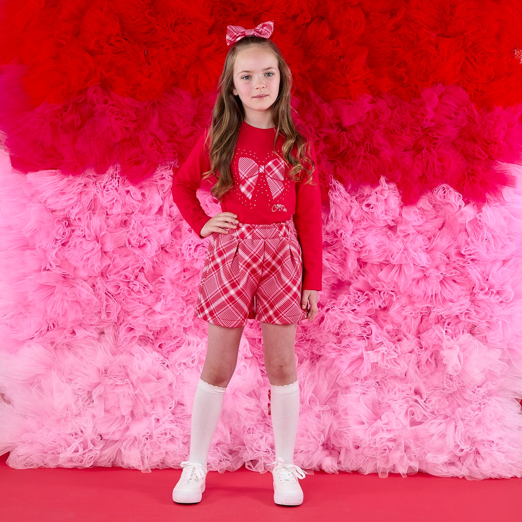 ADEE Lexi Check Bow Short Set