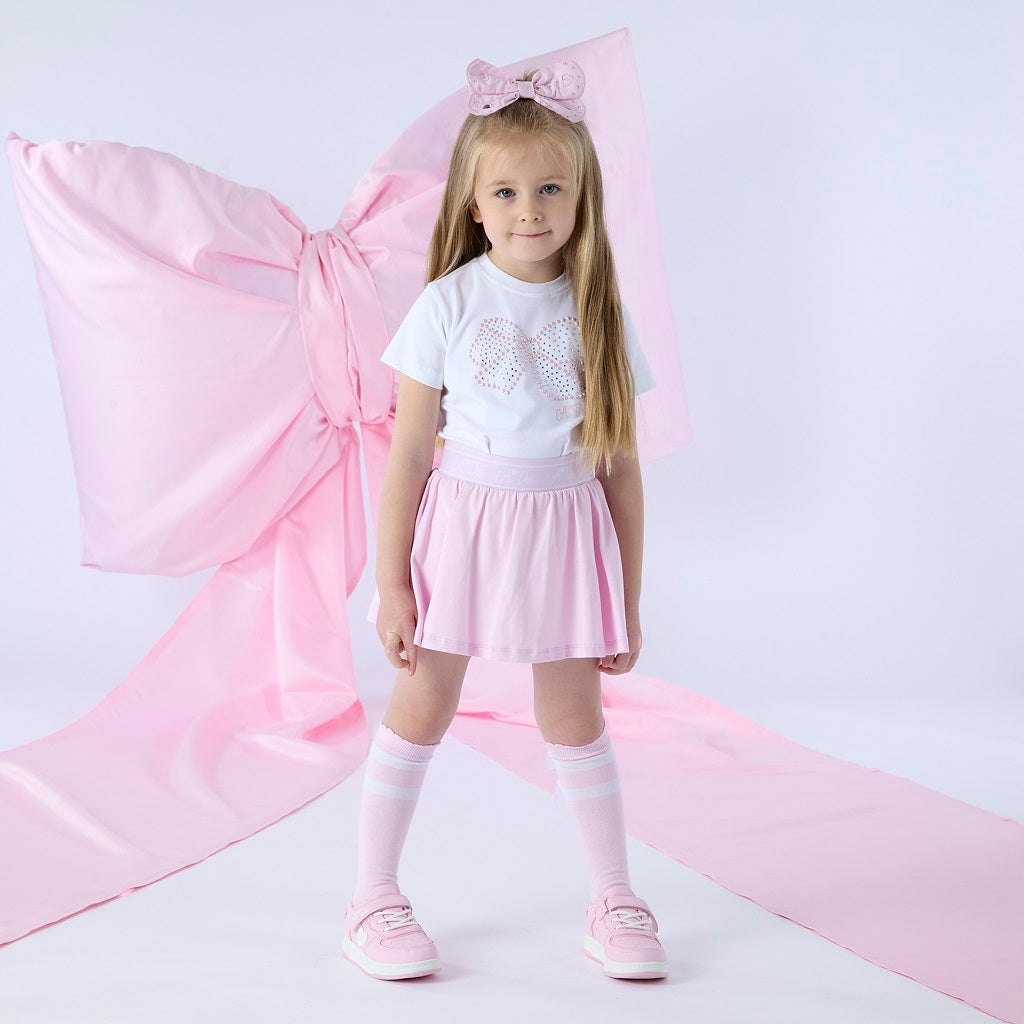 ADEE ROSE Skorts Set with diamante bow artwork