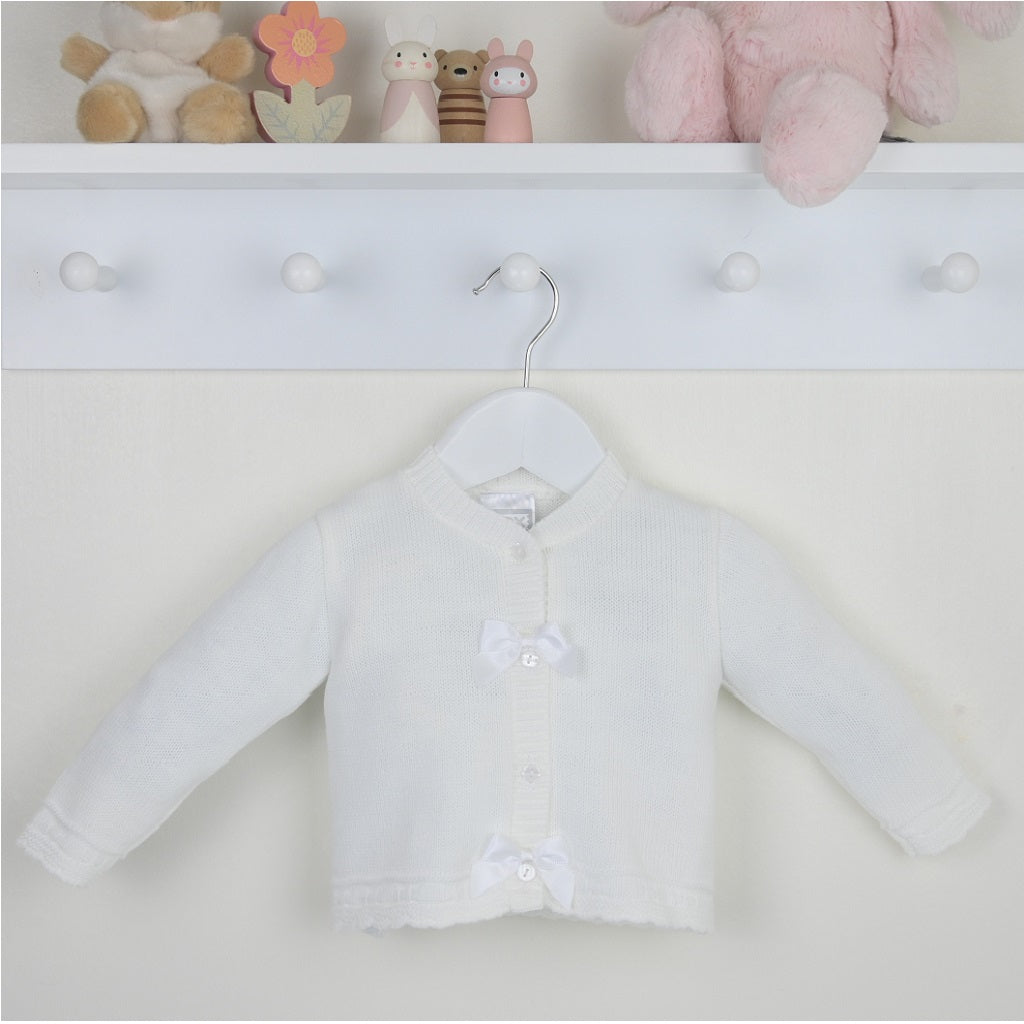 PEX Bow Cardigan White