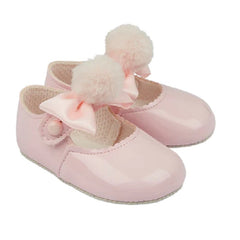 Pre-Walker Pink Patent Pom Pom Shoes