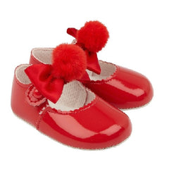 Pre-Walker Red Patent Pom Pom Shoes