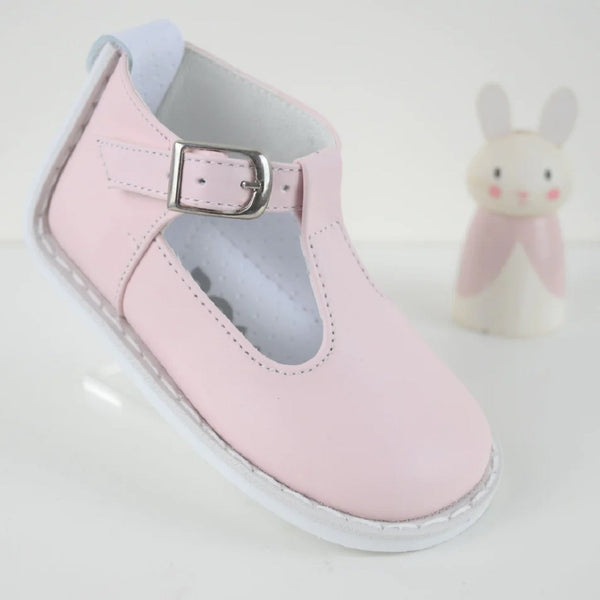 PEX&nbsp;Super smart baby girls shoe in Pink leather with buckle on side,&nbsp;