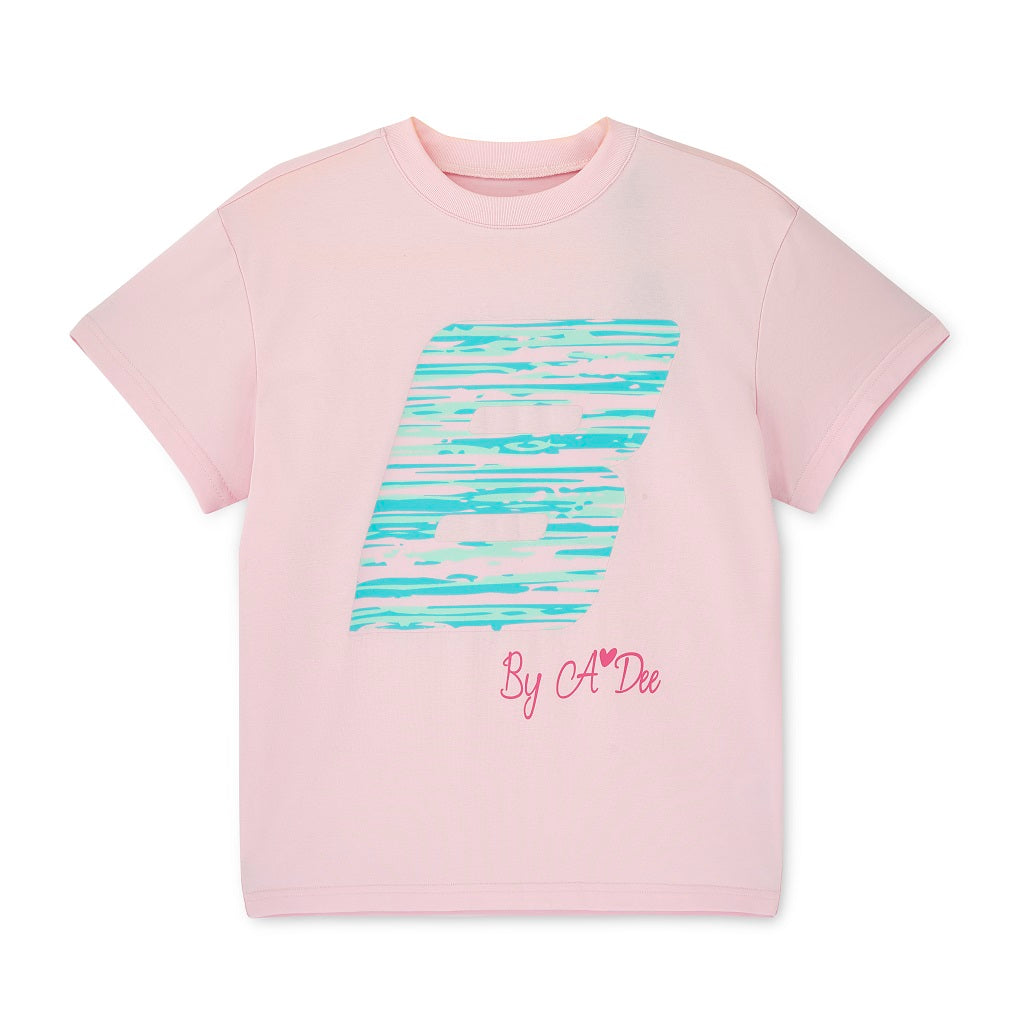 BONINI by ADee The Dynamic oversized t-shirt features a printed large 'B' logo on the front. Coming in two cool colourways. Pink Blossom