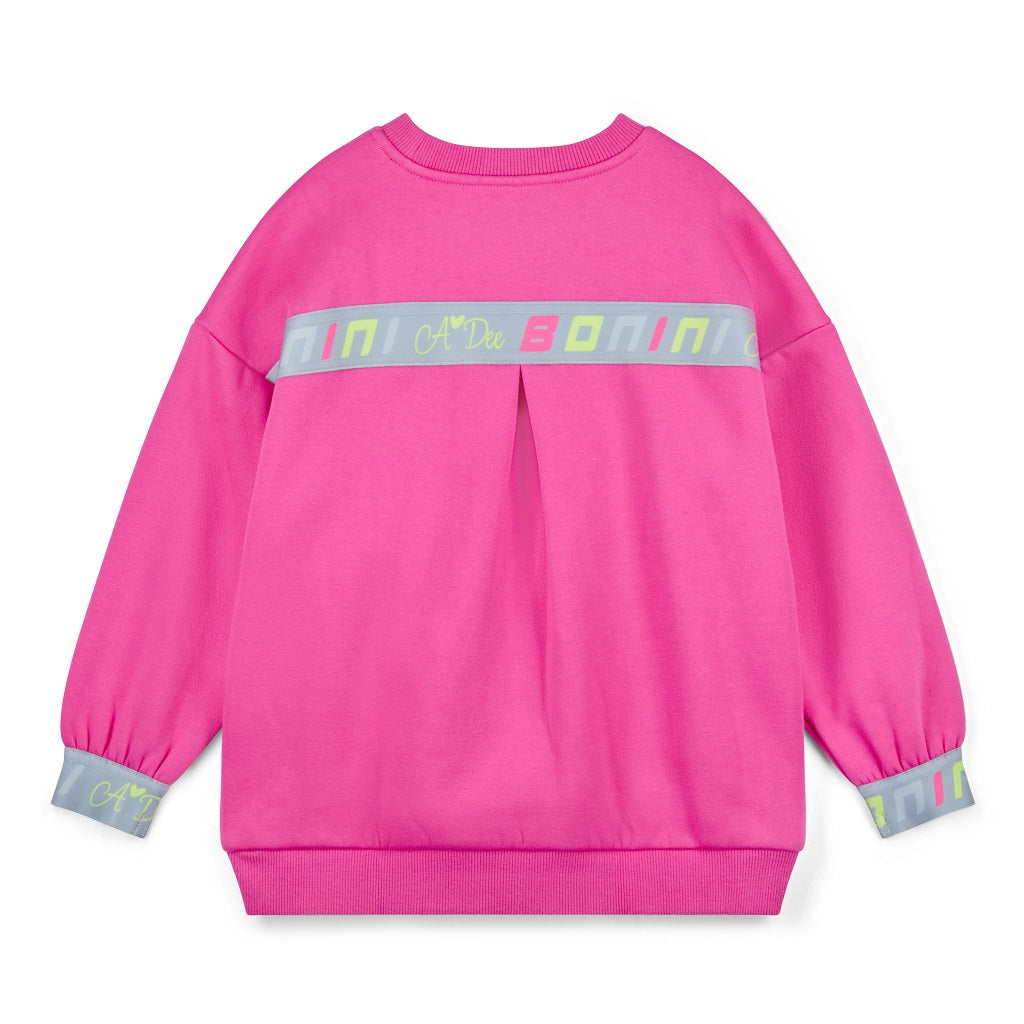 BONINI by ADee The Adapt sweatshirt features a graphic design front logo. Made from super soft cotton sweat, it features an oversize design and branded elasticated cuffs. Hot Pink