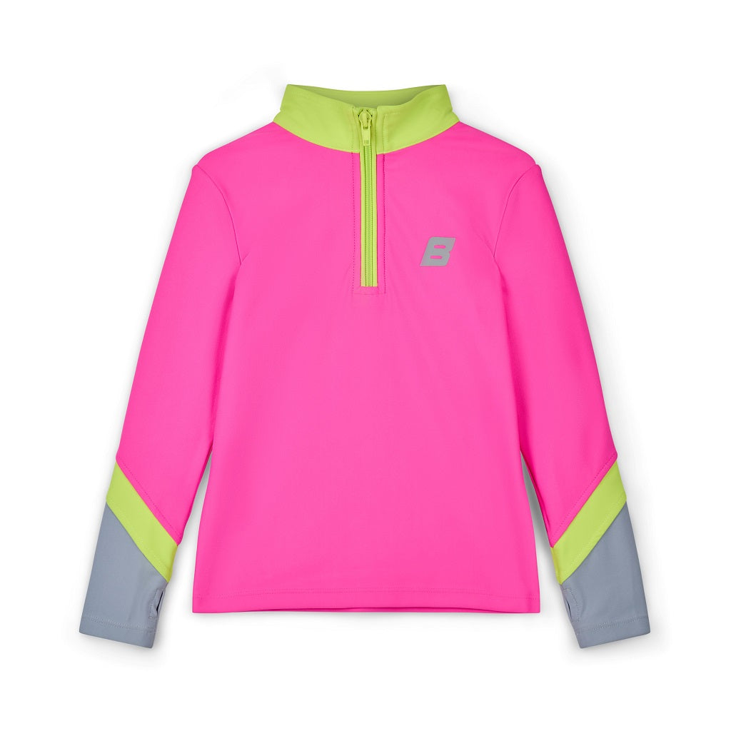 BONINI by ADee The Motion 1/4 Zip features a sporty and easy-fit design . Finished with bold color-blocked panels and contrast accents, it delivers a modern athletic look for everyday wear. Hot Pink