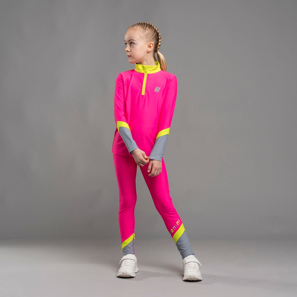 BONINI by ADee The Motion 1/4 Zip features a sporty and easy-fit design . Finished with bold color-blocked panels and contrast accents, it delivers a modern athletic look for everyday wear. Hot Pink