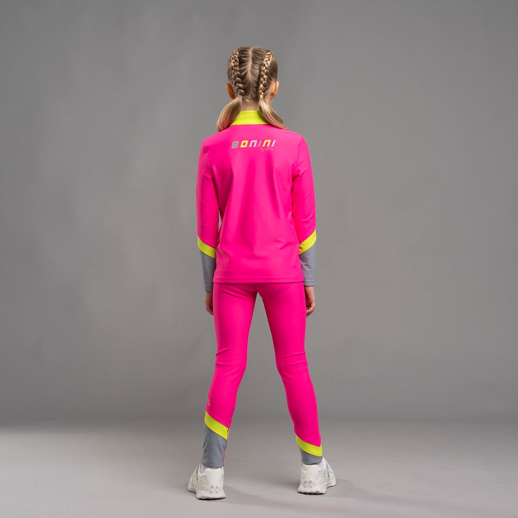 BONINI by ADee The Motion 1/4 Zip features a sporty and easy-fit design . Finished with bold color-blocked panels and contrast accents, it delivers a modern athletic look for everyday wear. Hot Pink