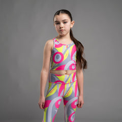 BONINI by ADee The Ignite Crop Top features a streamlined fit with a racerback design and bold swirl print for a vibrant, athletic look. Hot Pink