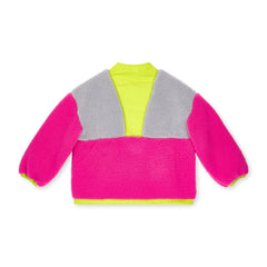 BONINI by ADee The Trail Sweatshirt features a relaxed, easy fit with a half-zip front and bold color-blocked design. Ideal for cozy comfort on the go. Hot Pink